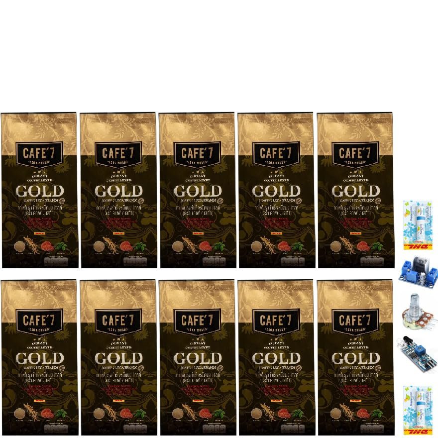 10 Sachets/Pack (150g) Cafe7LegaGold Coffee With 4 Legendary Natural Extracts Delicious Intense Much Mellow Fruit Snack Set 10 C542 By Thaigiftshop [Get Free Tomato Facial Mask]