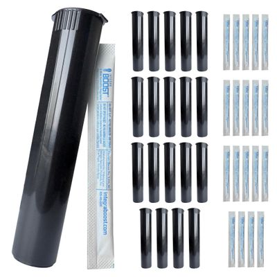 Integra Boost 62% RH, 2 Way Humidity Control Sticks Pack of 20 with 98mm Squeeze Top Containers Included | Moisture Absorbers (Black)