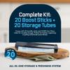 Integra Boost 62% RH, 2 Way Humidity Control Sticks Pack of 20 with 98mm Squeeze Top Containers Included | Moisture Absorbers (Black) view 4