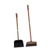 Mikinona Long Handle Broom and Dustpan Set Wooden Handle Soft Bristle Sweeping Brush for Indoor Cleaning for PET Hair Kitchen and Office Use view 1