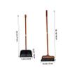 Mikinona Long Handle Broom and Dustpan Set Wooden Handle Soft Bristle Sweeping Brush for Indoor Cleaning for PET Hair Kitchen and Office Use view 2