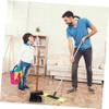 Mikinona Long Handle Broom and Dustpan Set Wooden Handle Soft Bristle Sweeping Brush for Indoor Cleaning for PET Hair Kitchen and Office Use view 4