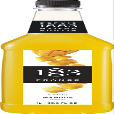 1883 Mango Syrup for Drinks, Made in France, 1 Liter Plastic Bottle