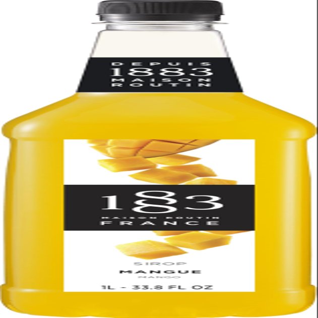 1883 Mango Syrup for Drinks, Made in France, 1 Liter Plastic Bottle