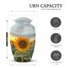 KARYLIZ Sunflower Urns for Human Ashes - 10 Inch Large Capacity Urn for Adult Male - Earns for Ashes Adult Female - Burial Cremation Urns - 3 Inch Little Ash Holders for Human Remains - Combo of 5 view 2