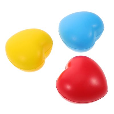 Abaodam 3Pcs Heart Shaped Hand Therapy Balls for Grip Strengthening Soft PU Squeeze Balls for Hand Exercise Portable Hand Squeezer for Therapy and Rehabilitation
