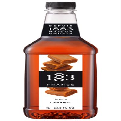 1883 Caramel Syrup for Drinks, Made in France, 1 Liter Plastic Bottle