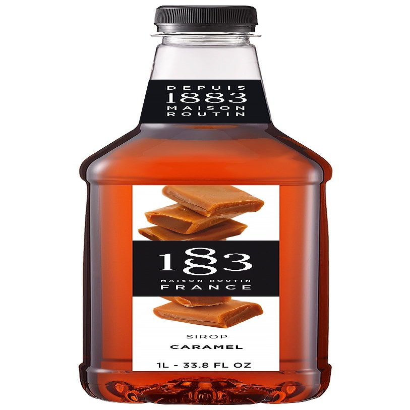 1883 Caramel Syrup for Drinks, Made in France, 1 Liter Plastic Bottle
