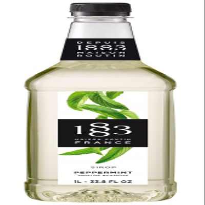 1883 Peppermint Syrup for Drinks, Made in France, 1 Liter Plastic Bottle