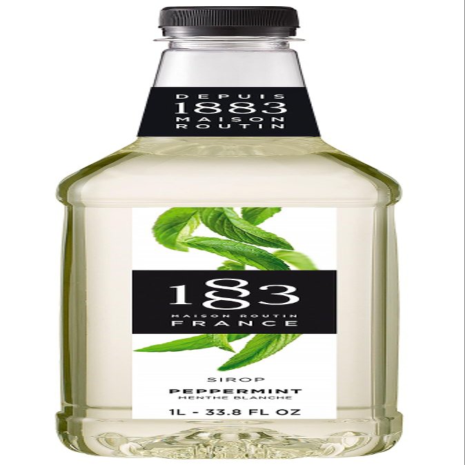 1883 Peppermint Syrup for Drinks, Made in France, 1 Liter Plastic Bottle