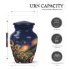 KARYLIZ Sunflower Adult Cremation Urns for Male - Large Burial Urn for Men 10 Inch - Ashes Holder for Women - 3 Inch Tiny Keepsake Human Ash Urns - Memorial Funeral Earns Combo Set of 5 view 3