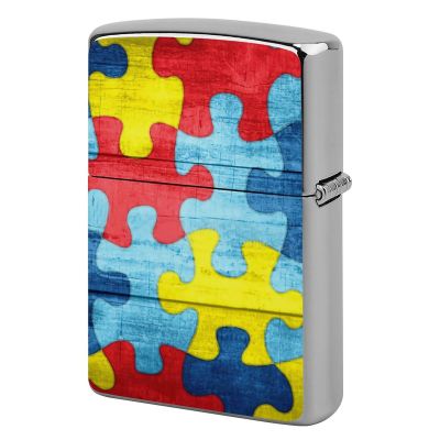 Colorful Autism Awareness Puzzle Fashionable Lighter Shell, Sturdy and Durable Lighter Protective Cover
