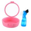 Mikinona 1Set Denture Storage Box with Cleaning Brush and Mirror Portable Lightweight Denture Case for Travel Compact Design for and Storage for Daily Use and Outdoor view 1