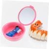 BIUDECO 1Set Portable Denture Holder with Cleaning Brush and Built Mirror Compact and Lightweight Denture Box for Easy Storage and Maintenance of Full and Partial Dentures view 4