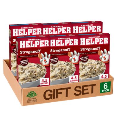 Salutem Vita Deluxe Beef Stroganoff Pasta Meal Kit, 5.5 oz, Gift Set Pack of 6
