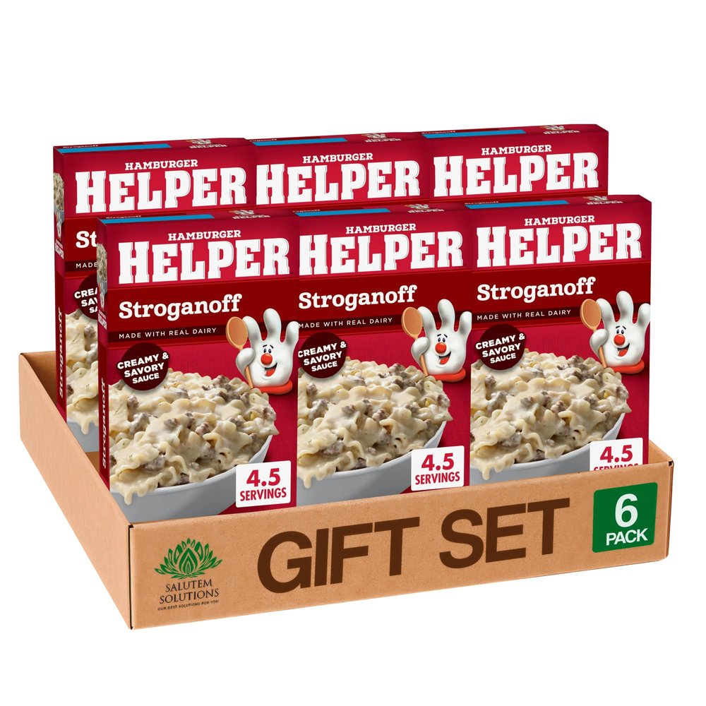 Salutem Vita Deluxe Beef Stroganoff Pasta Meal Kit, 5.5 oz, Gift Set Pack of 6