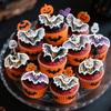 Fyeoxle 54PCS Edible Halloween Bat Cupcake Toppers Wafer Paper Bat Cupcake Toppers Spooky Bat Cupcake Picks for Halloween Theme Party Birthday Baby Shower Decor Supplies view 4