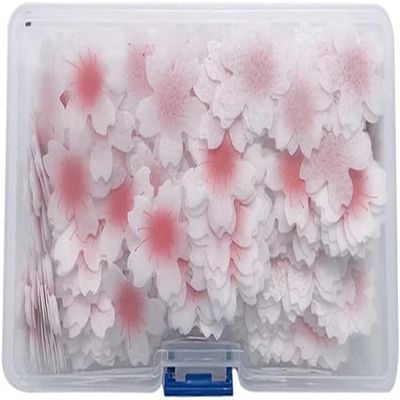 100Pcs Edible Flower Cupcake Toppers, Sticky Rice Paper Decorative Cake Toppers for Wedding and Birthday Parties, Edible Cupcake Toppers
