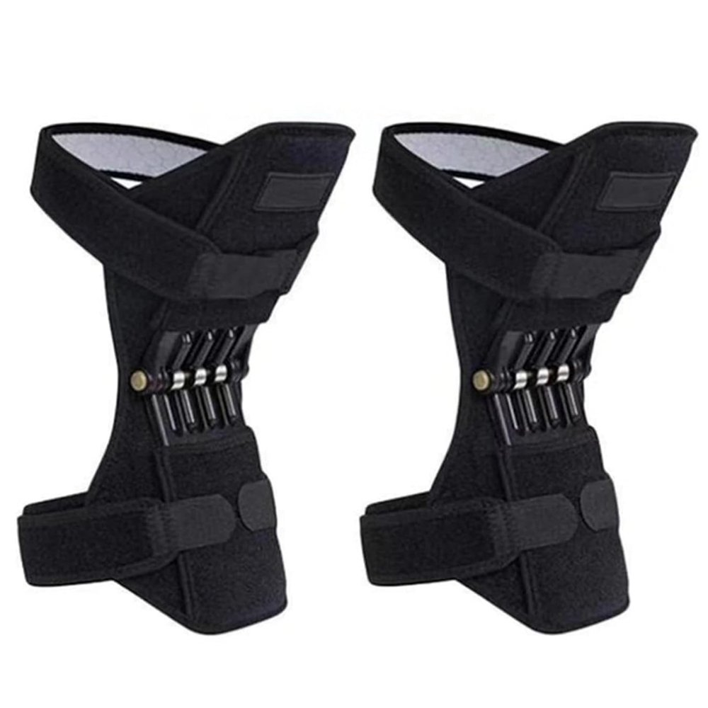 1 Pair Knee Booster Brace with Rebound Springs, Patella Support Wrap, Joint Stabilizer Pad, Knee Protection Booster for Pain Relief