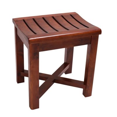 YHKJLYH Solid Wooden Non Slip Bathroom Shower Stool with Storage Shelf Ideal for Elderly and Adults Bath Bench and Footstool for Added Safety and Comfort