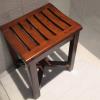YHKJLYH Solid Wooden Non Slip Bathroom Shower Stool with Storage Shelf Ideal for Elderly and Adults Bath Bench and Footstool for Added Safety and Comfort view 4