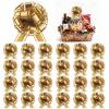 24pcs Gold Pull Bow for Gift Wrapping Basket Xmas Gift Bows Presents Wrap Ribbon Bow for Christmas Tree Ornament Wine Bottles Bouquet Flower Valentine's Day Party Decor (Gold-C, 6 Inch) view 1