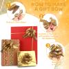 24pcs Gold Pull Bow for Gift Wrapping Basket Xmas Gift Bows Presents Wrap Ribbon Bow for Christmas Tree Ornament Wine Bottles Bouquet Flower Valentine's Day Party Decor (Gold-C, 6 Inch) view 3