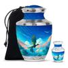 Remembrate Dragon Urns for Human Ashes Adult Man Small - Blue Memorial Keepsakes for Ashes for Women - Clouds Travel Urns Human Adult Mom and Dad Cremation Tiny 3 Inch & 10 Inch Set view 1