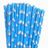 100 pcs White Red Sailboat Paper Straws, Blue With Sailing Boat Disposable Biodegradable Drinking Straws, Sports Race Birthday Baby Shower Nautical Summer Party Sea Beach Cake Pop Sticks (Sailboat) view 1