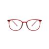 Jingyuton Stylish Anti-Blue Light Myopia Distance Glasses For Mens Womens Ultra-Light Nearsighted Glasses Oval Frames (Red, 3, Diopters) view 2