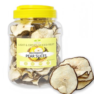 Dehydrated Dried Pear slices - Pure Fruit, Unsweetened & Dietary-Friendly | Resealable Jar (Its Texture Is Soft) | Delicious and Dried Snack for Lunch Box & Active Lifestyles 250g