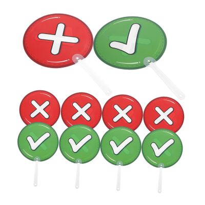 Abaodam 10pcs Interactive Classroom Polling Paddles Double-Sided Student Response Signs Plastic Hand Signals for Classroom Discussion Participation