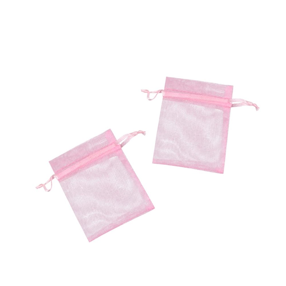 Beavorty 100pcs Reusable Drawstring Organza Jewelry Storage Pouches Bulk Mesh Baggies Handles for Candy Gifts Party Accessories Craft Projects Home Decoration