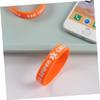 Happyyami 4pcs Medical Alert Silicone Bracelet for Kids Peanut Allergy Wristbands in Orange Adjustable PVC Hand Strap for Safety Awareness for Children view 3