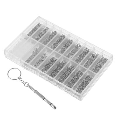 Ipetboom 1000pcs Stainless Steel Micro Screws Assortment Kit for Eyeglass and Watch Repair Versatile Eye Glass Repairing Kit with Various Screw and Magnetic Screwdriver Easy to Carry and
