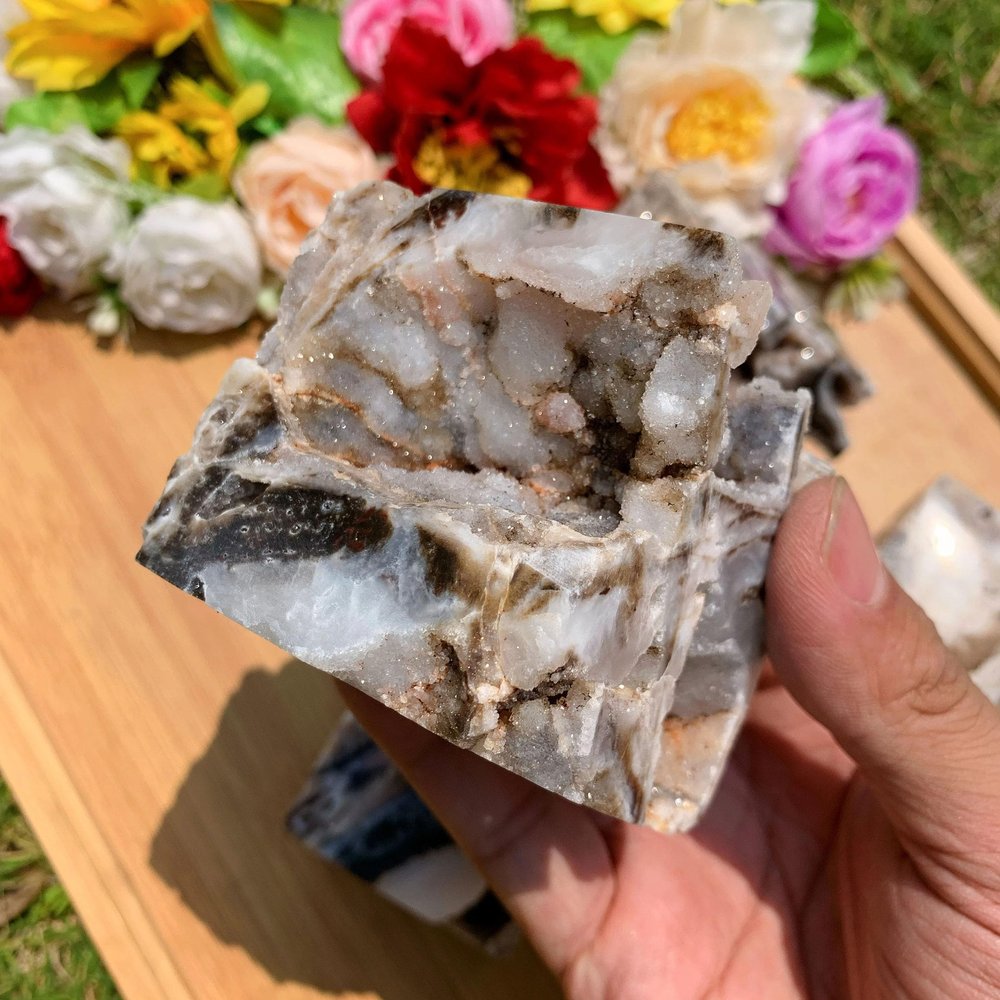 CrystalHola Natural Sphalerite Cube - 6cm Unique Stone with Crystal Cavities - Stunning Mineral Specimen for Collection & Decoration -Crystal Geode