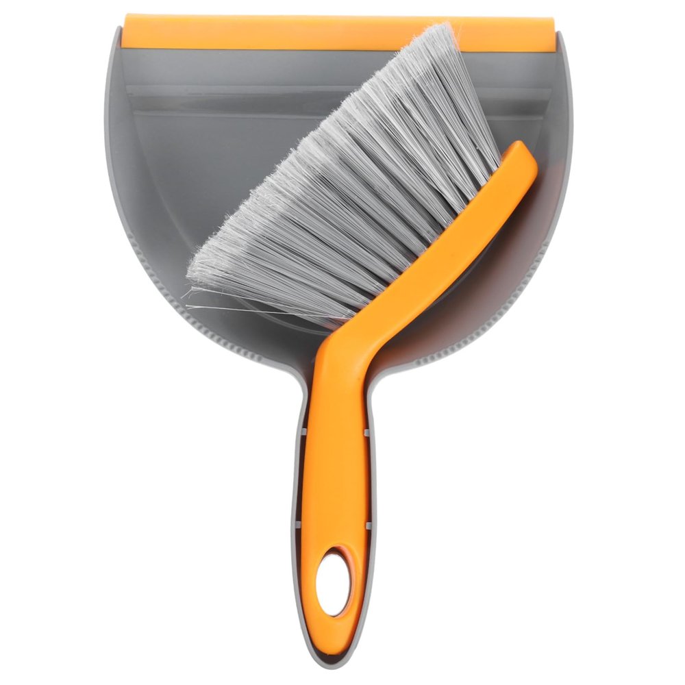 Mikinona Mini Dustpan and Brush Set 2-Piece Small Cleaning Tool for Desktop Keyboard and Car Detailing Compact Broom and Dustpan for Home and Office Cleaning