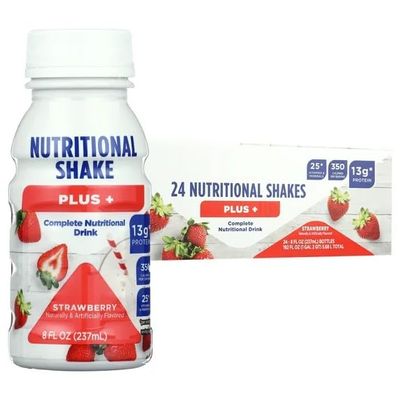 SEDLAV Nutritional Shake Plus, Strawberry, 8 fl oz, 24 Count, Sticker