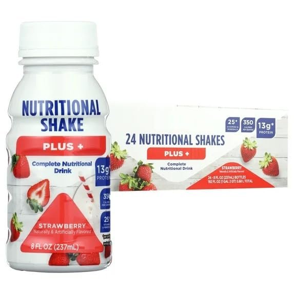 SEDLAV Nutritional Shake Plus, Strawberry, 8 fl oz, 24 Count, Sticker