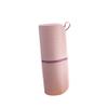 MUCKLILY Portable Travel Toothbrush Storage Case Pink Compact Toothbrush Cup Holder for Hiking Camping for Toothpaste Cosmetics Easy to Carry and Store view 1