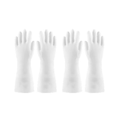 QXMYGSLSD 4 Pairs Reusable Waterproof Household Dishwashing Cleaning Rubber Gloves, Non-Slip Kitchen Glove