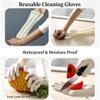 QXMYGSLSD 4 Pairs Reusable Waterproof Household Dishwashing Cleaning Rubber Gloves, Non-Slip Kitchen Glove view 3