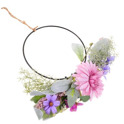 ABOOFAN Artificial Leaf Flower Wreath Spring Garland for Holiday Decor Elegant Wall Hanging Decoration for Home Party and Banquet Arrangement Outdoor Floral Arrangement