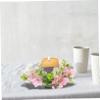 Alipis Vivid Artificial Flower Candle Wreath Realistic Centerpiece for Home Weddings and Parties Sturdy Design with Lifespan for Floral Garland Decor and Celebrations view 4