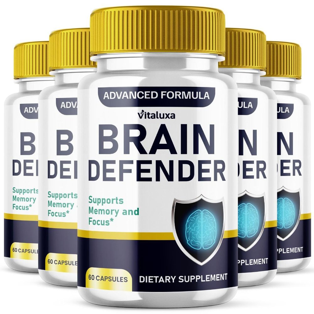 (5 Pack) Brain Defender Supplement, Brain Defend Pills for Focus and Memory Support, BrainDefender Advanced Nootropic Capsules Daily Clarity Cognitive Health Function, Brain Defense Vitamins (300 Ct)