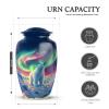 KARYLIZ Bear Northern Lights Large Urns for Human Ashes Adult - Aurora Borealis Funeral Burial Urns for Cremation Ashes Adult Female & Man 10 Inch view 2
