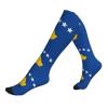 Flag Of Kosovo Print Calf Compression Socks, Comfortable And Ideal For Work, Travel & Presents view 1