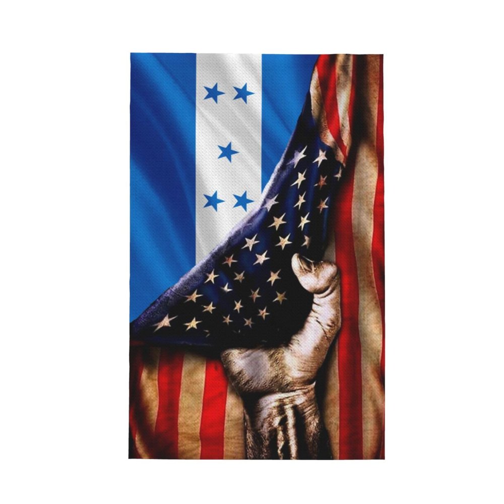 America and Honduras Hondurans Flag Premium Waffle Kitchen Towel Microfiber Kitchen Towels, Super Absorbent 16 X 26 Inches Reusable Dish Towels for Kitchen and Household
