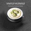 Watercolor Green Slippers Round Pill Case, Portable Pill Box for Pocket Metal Medicine Vitamin Organizer 3 Compartment Three Times A Day view 3