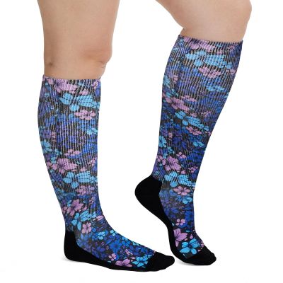 Artfasion Diabetic Socks for Women Men: Non Binding Hospital Calf Seamless Print Socks for Elderly Pregnant Size 13-15